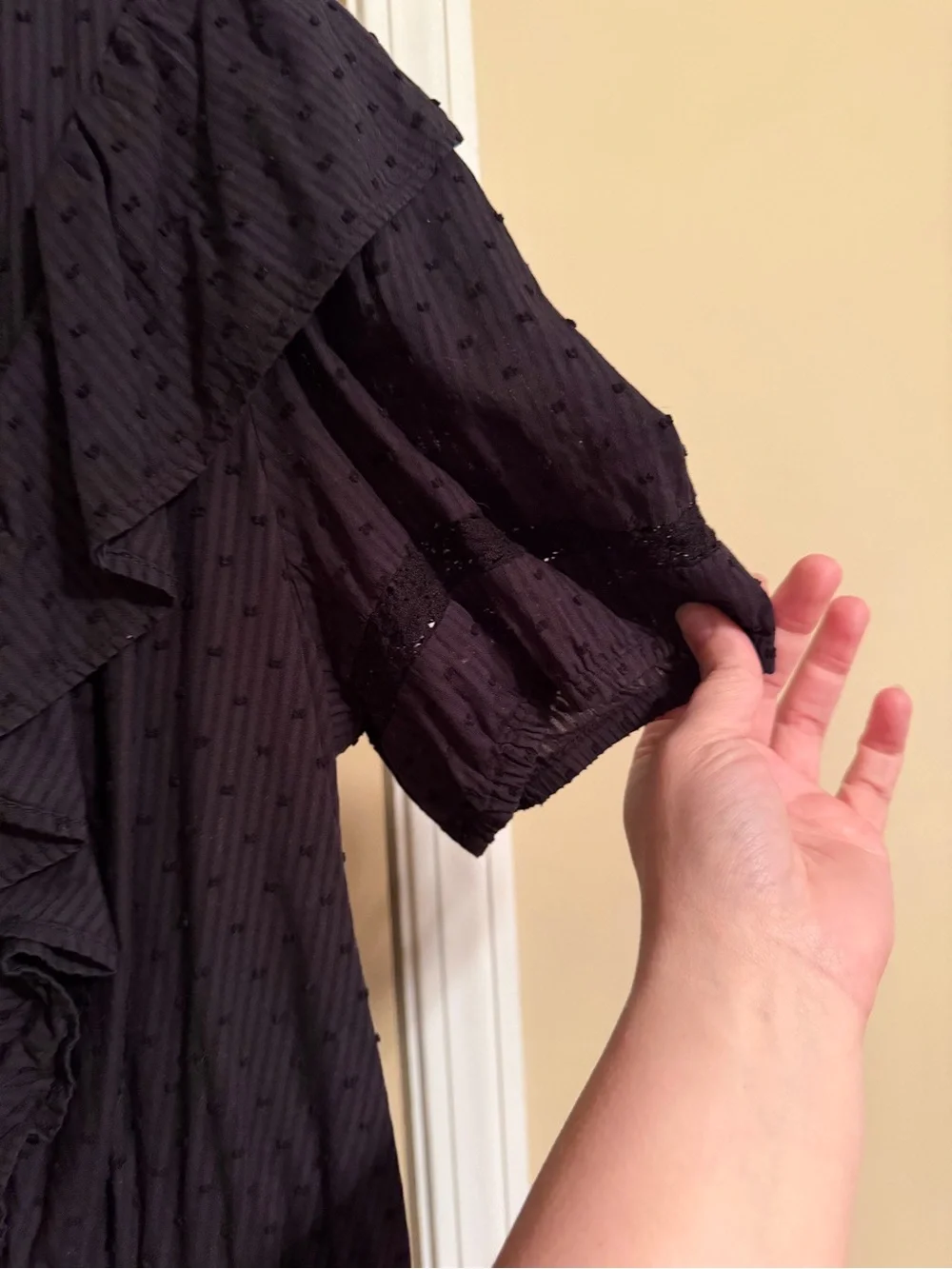 LC Lauren Conrad Black Ruffle V-Neck Mini Dress - Picture 5 of 7
